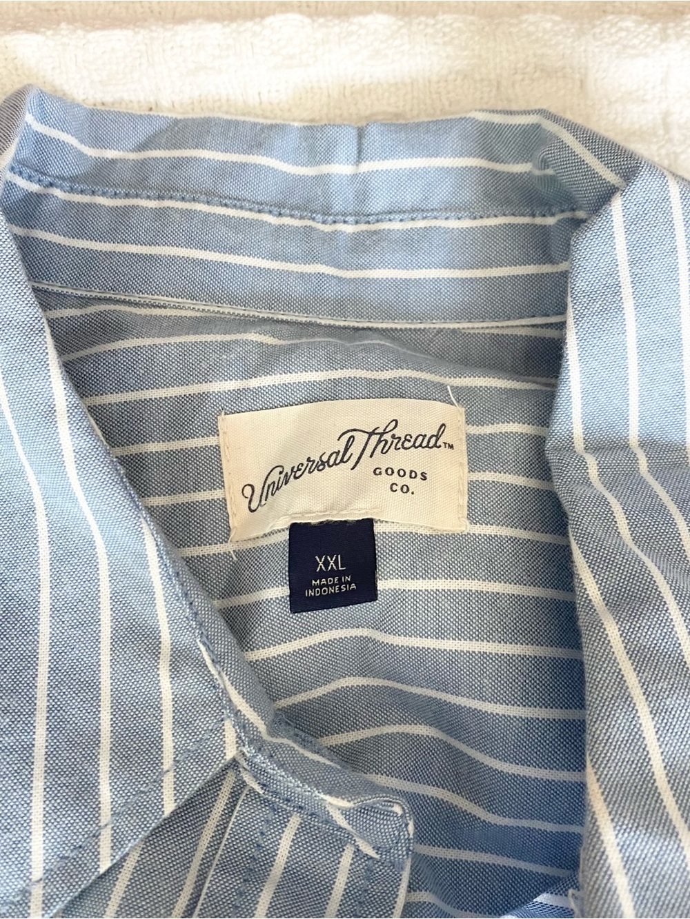 Universal Thread Blue & White Striped Long Sleeve Shirt Dress - Picture 3 of 5